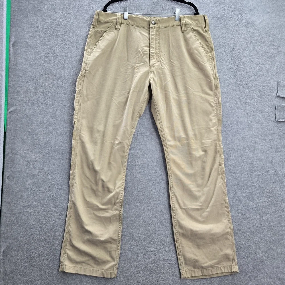 Carhartt Men Pants‎ 38X34 Beige Rugged Professional Series Flex Relaxed Canvas